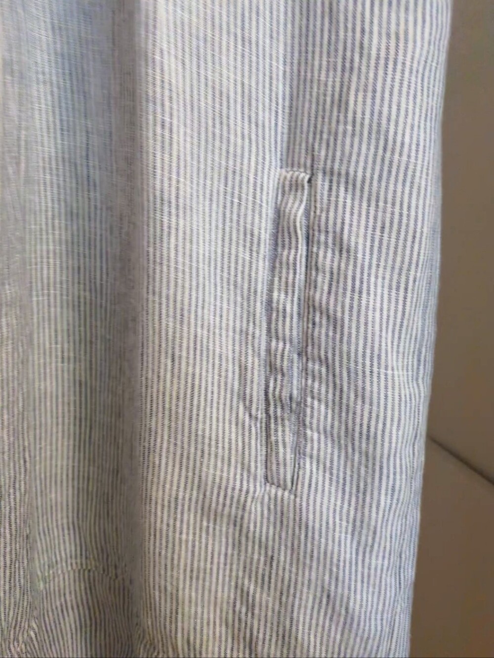 Quince 100% European linen sleeveless swing dress in blue pinstripe Size Medium - Picture 4 of 8